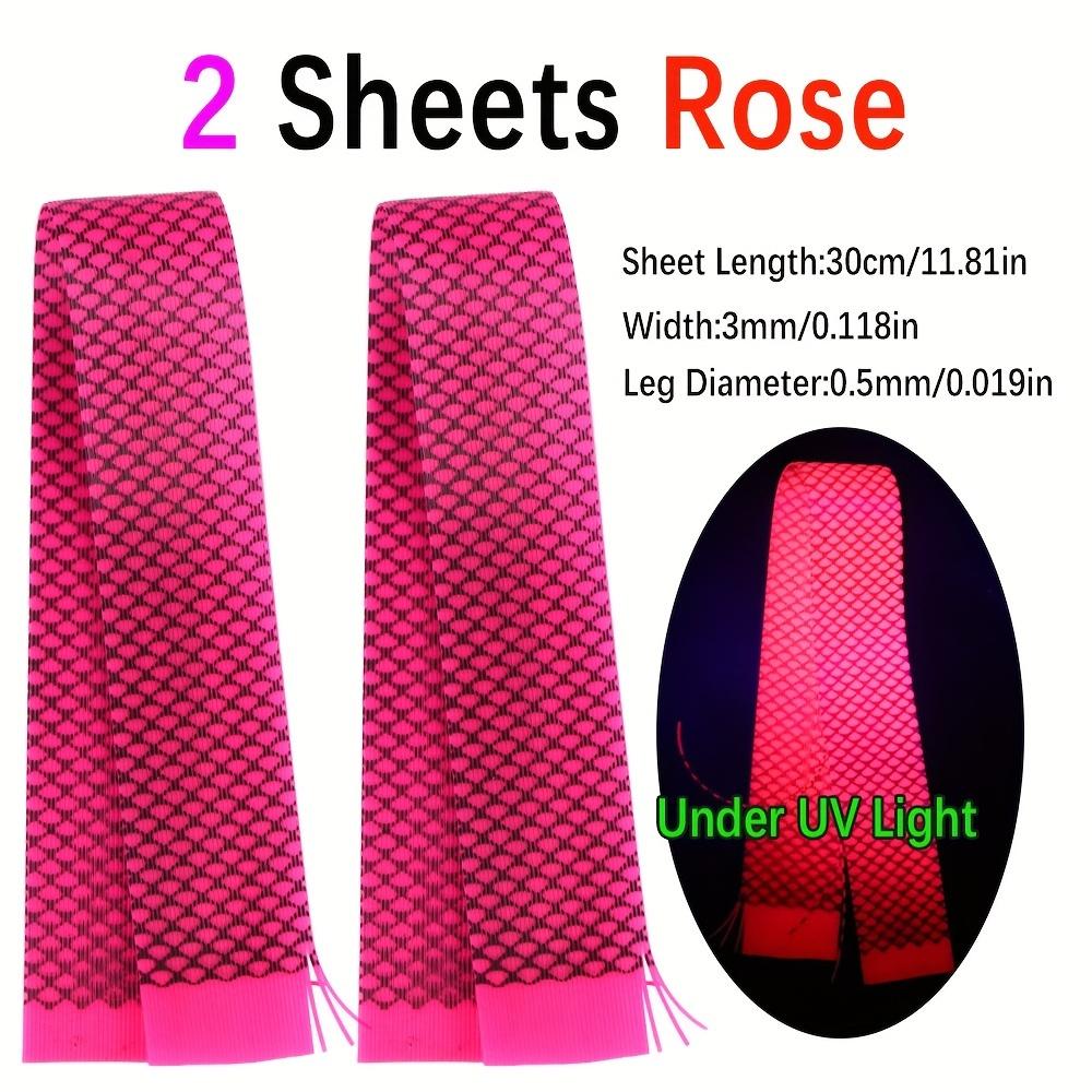 Bimoo 2PCS Silicone Round Grizzly Barred Rubber Legs Fishing Bait Streamer Fly Tying Material Jig Lure Skirt