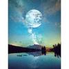 Diamond Painting Cross Stitch Full Round Drill Moon and Star Reflection Diamond Embroidery