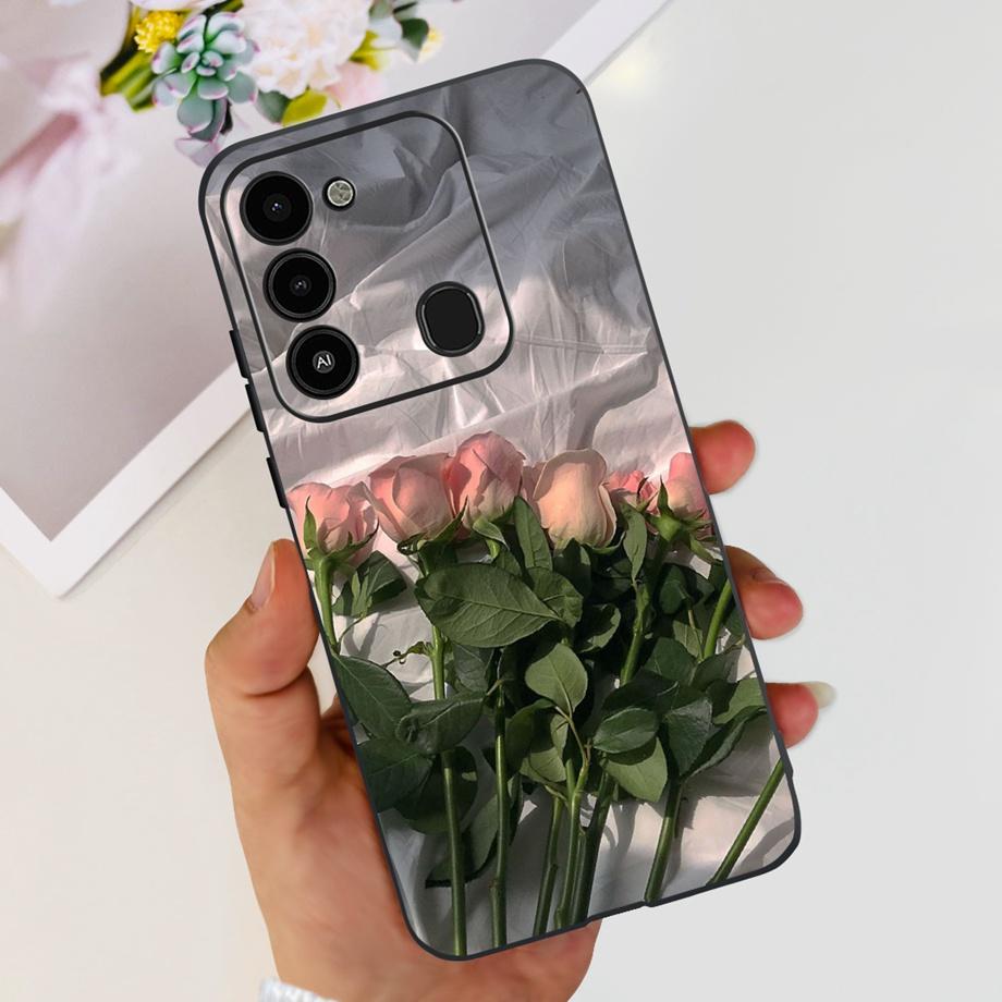 For Tecno Spark 8c spark8 Phone Case Spark GO 2022 Back Cover Matte Soft TPU Silicone Bumper Child Fashion Cartoon Pattern Funda