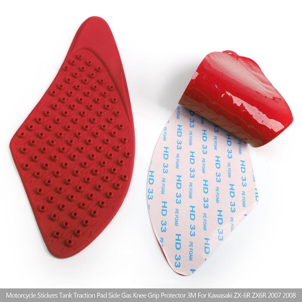 Side Tank Traction Grips Pads Protector Fit for Kawasaki Ninja ZX6R 2007-2008 RE