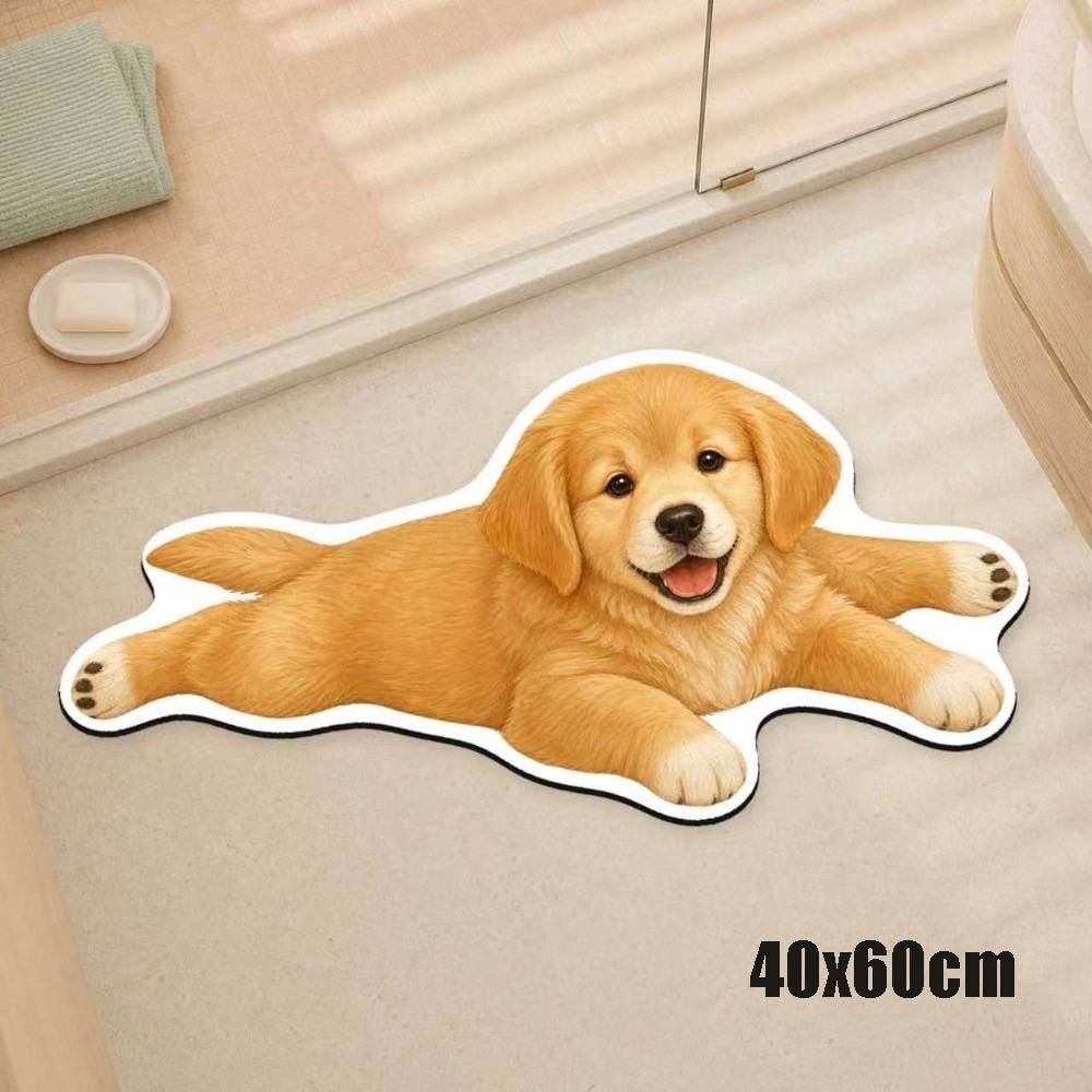 3D Shaped Cat-Shaped Area Rug Special-shaped Diatom Mud Mat New Dog Shaped Rug Home Floor Decor