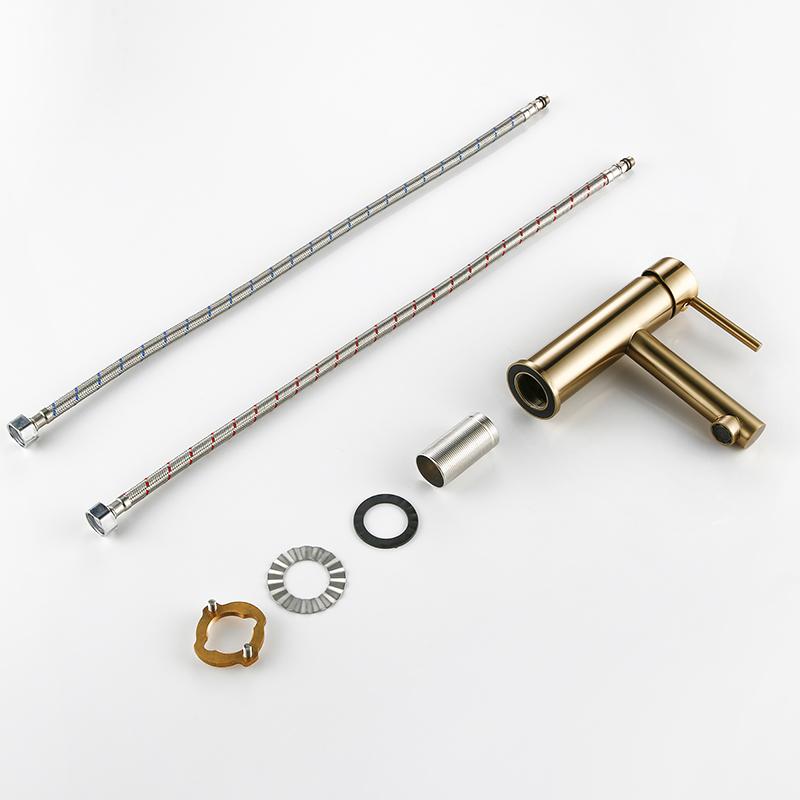 Bagnolux Luxury Morden Brushed Gold кран для туалета с одной ручкой, смеситель для раковины в ванной комнате, смеситель для ванной комнаты с горячей и холодной водой