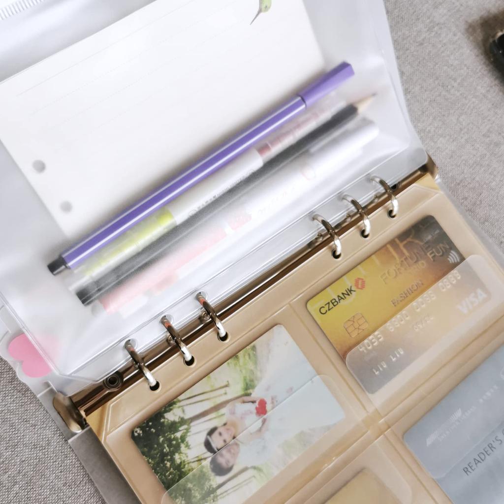 Папка-регистратор A5 8 штук системный карман для блокнота карман на молнии 6 отверстий ПВХ прозрачный карман для визиток системный блокнот кольцо файл-регистратор сменный