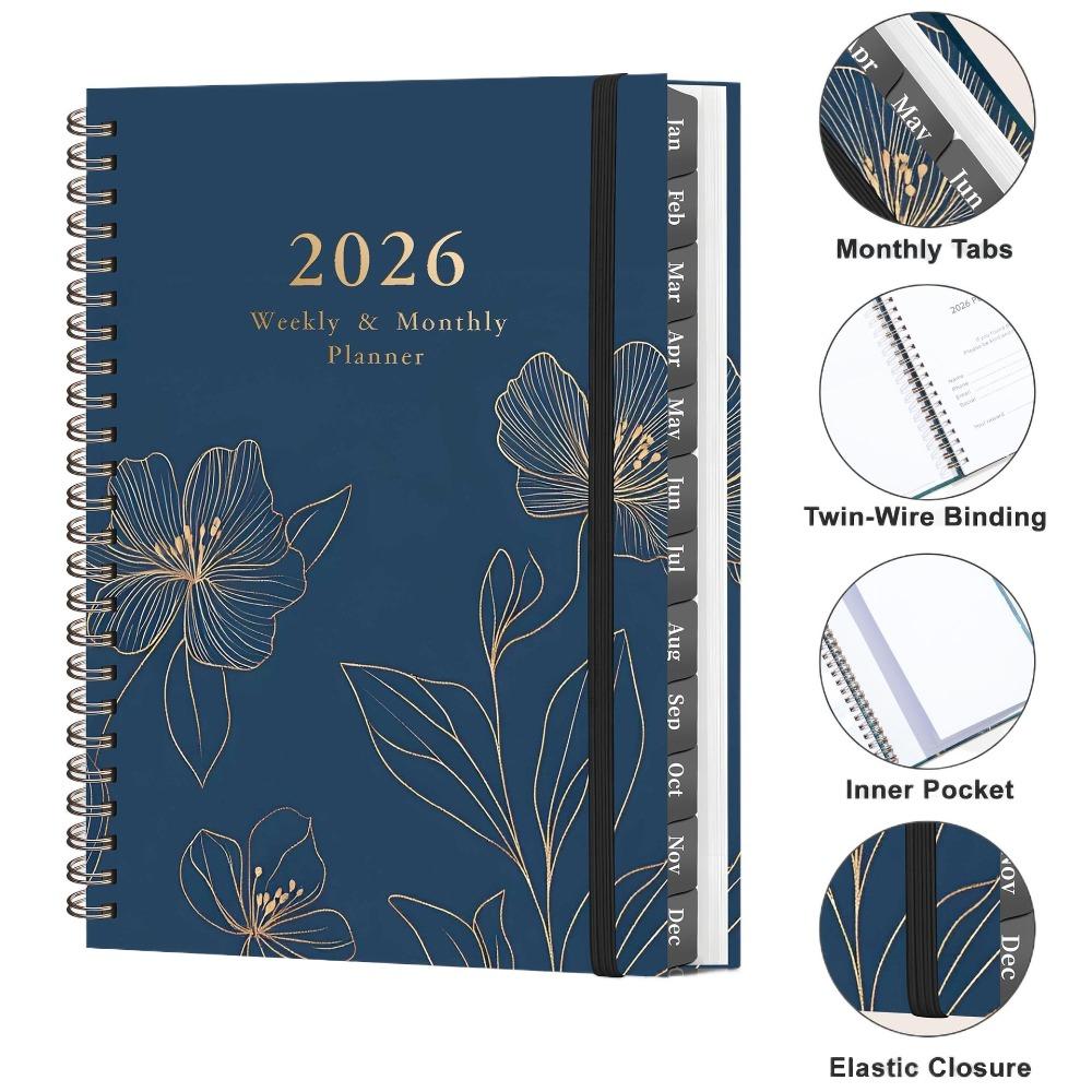 Spiral Binding Coil Diary Book A5 Size Spiral Notebook Yearly Schedule Planner Yearbook Recording