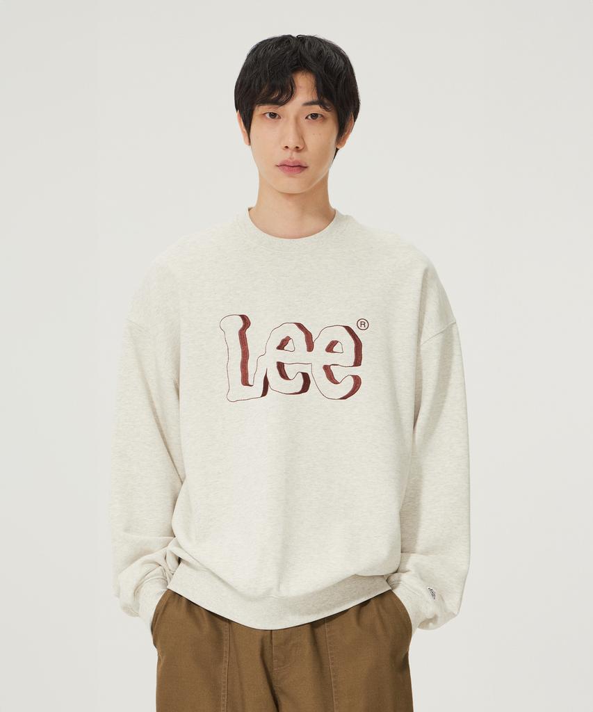 LEE Shadow Embroidery Logo Sweatshirt Oatmeal