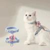 Cat Harness and Leash Sets Adjustable Dog Harness for Small Dog Leash Breashable Pet Harness Out Walking Dog Strap