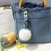 Bag Decorative Accessories Plush Ball Keychain, Fluffy Pompom Pendant with Hollow Star, Backpack Multi Purpose Hanging Accessory Purse Accessories,