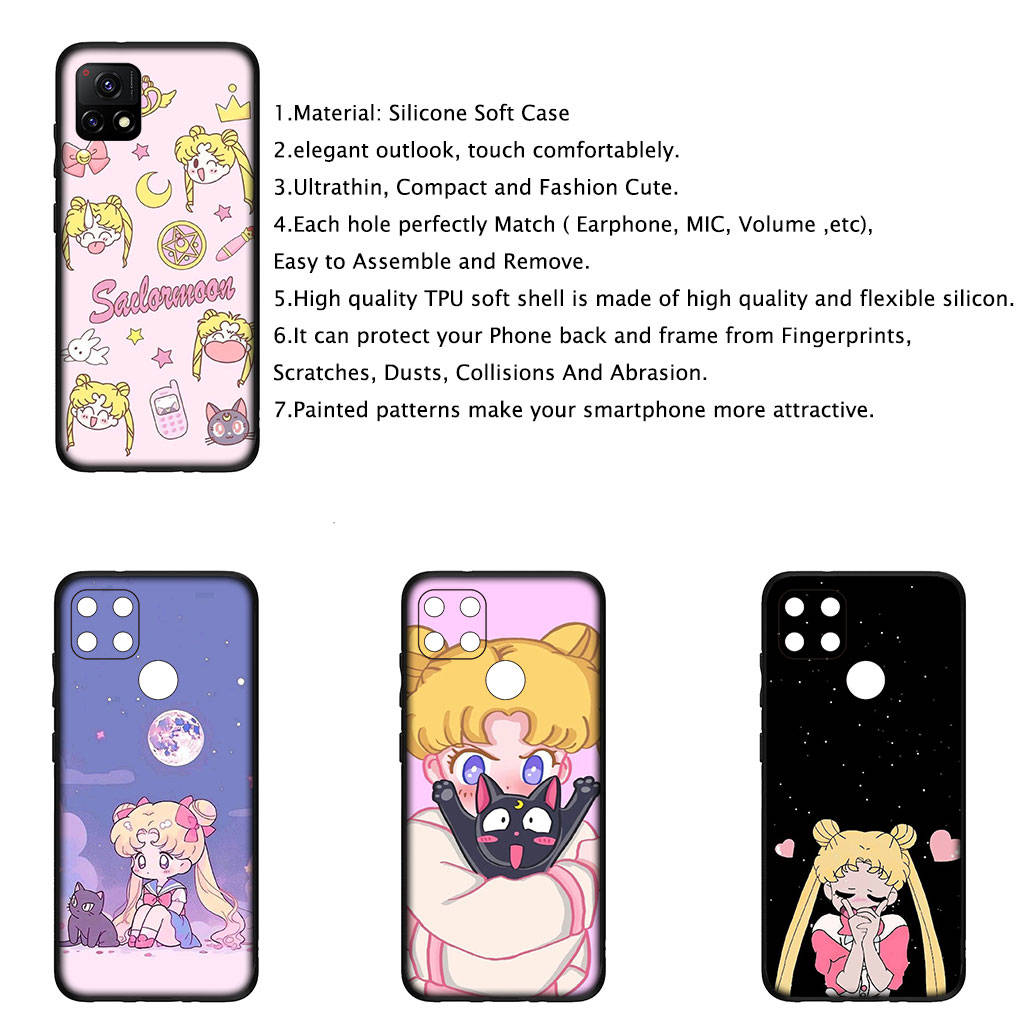 Чехол для iPhone 16 15 Xiaomi Redmi Note 14 13 12 11 Pro Max X 8 16e Samsung Galaxy S25 S24 S23 Moto OPPO Huawei Cartoon Sailor Comics Moon Phone Case