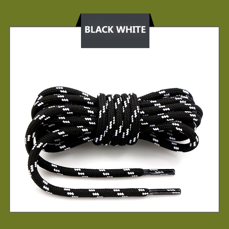 Round Shoelaces Outdoor Hiking Sports Shoe Lace Sneakers Shoelaces Length100/120/140/160CM Laces Black and White Shoelace Unisex