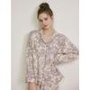 Lunaluz Women Amor Double Gauze Long Sleeve Collar Two Piece Pajama
