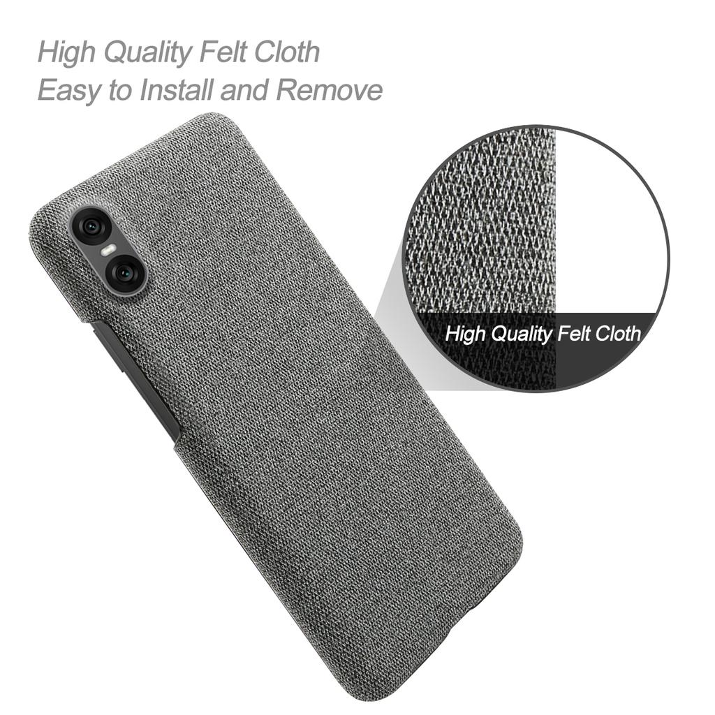 For Sony Xperia 10 VII Phone Case Cloth Texture Anti-Scratch Protective PC Back Cover