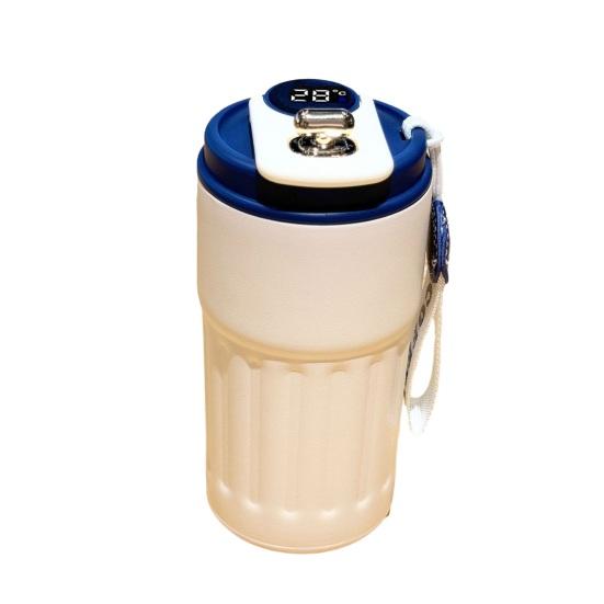 450 мл Умная кофейная вакуумная кружка с дисплеем температуры, герметичная крышка, изолированная кружка из нержавеющей стали для путешествий, работы, спортзала на открытом воздухе