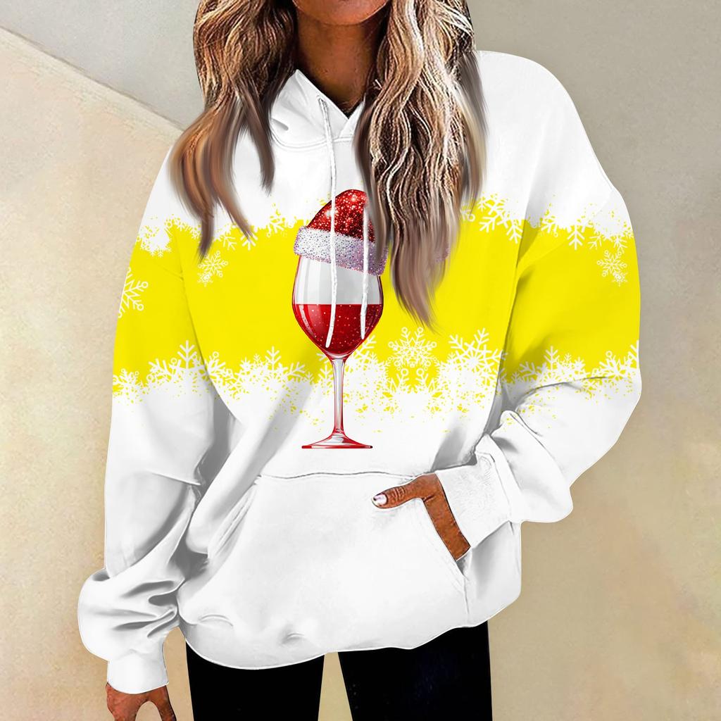 Women's Casual Fashion Print Long Sleeve Pullover Hoodies Sweatshirts