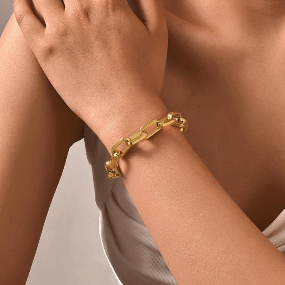 Wristband Jewelry Link Chain Bracelet Stainless Steel Stainless Steel Hand Chain Women