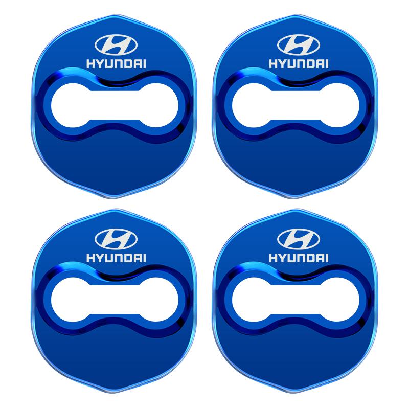 4 PCS/Set Fashion Stainless Steel Car Covers Door Lock Protecting Cover For Hyundai Tucson IX35 I30 Elantra Azera Veracru Emblem E1