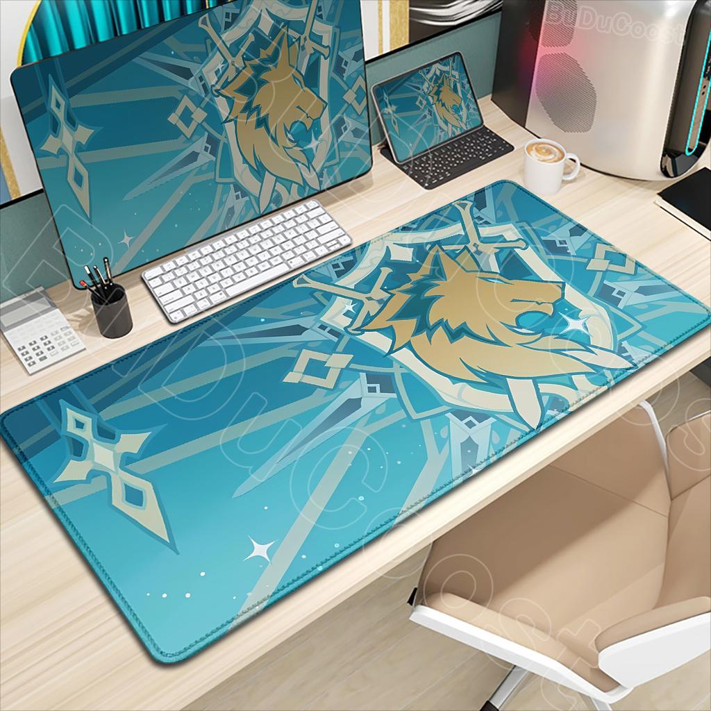 Новый коврик для стола Genshin Impact Аниме Игровой Крутой Varka Игровой коврик для мыши Заблокированный край Нескользящая резиновая игровая подставка Офисный коврик для клавиатуры и мыши