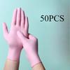 50PCS Disposable Nitrile Gloves for Women Household Cleaning Kitchen Durable Food - Grade Dishwashing Gloves Household Waterproof Thin Close - Fitting