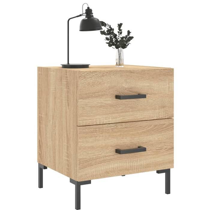 Table de chevet - Maison Exclusive - Chêne sonoma - Bois d'ingénierie - 40x35x47,5 cm