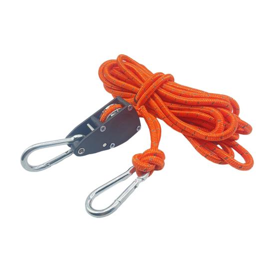 1 Набор Натяжитель веревки с роликом и шнуром 4/5 м, сверхпрочный, для наружного использования, для бэкпэкинга, туризма, катания на лодках, кемпинга, Регулятор-затяжитель оттяжной веревки