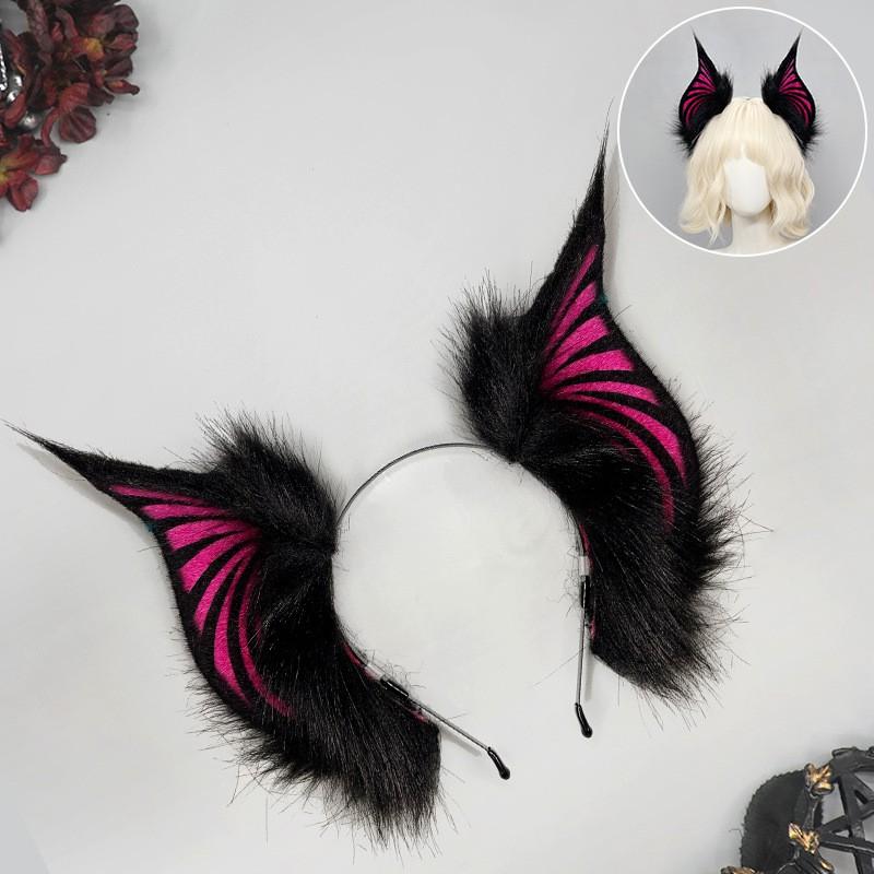 Halloween Vampire Bat Ear Headband Cosplay Accessory Sweet Gothic Party Costume Prop Plush Animal Hairband