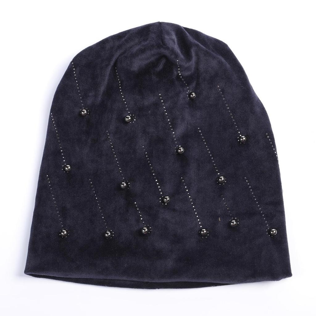 Осенне-зимний женский пуловер с бусинами, универсальная двухслойная замшевая теплая лунная шляпа