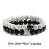 Set Bracelet Couples Distance Black White Natural Lava Stone Tiger Eye Beaded Yoga Bracelets for Men Women Elastic Rope Jewelry