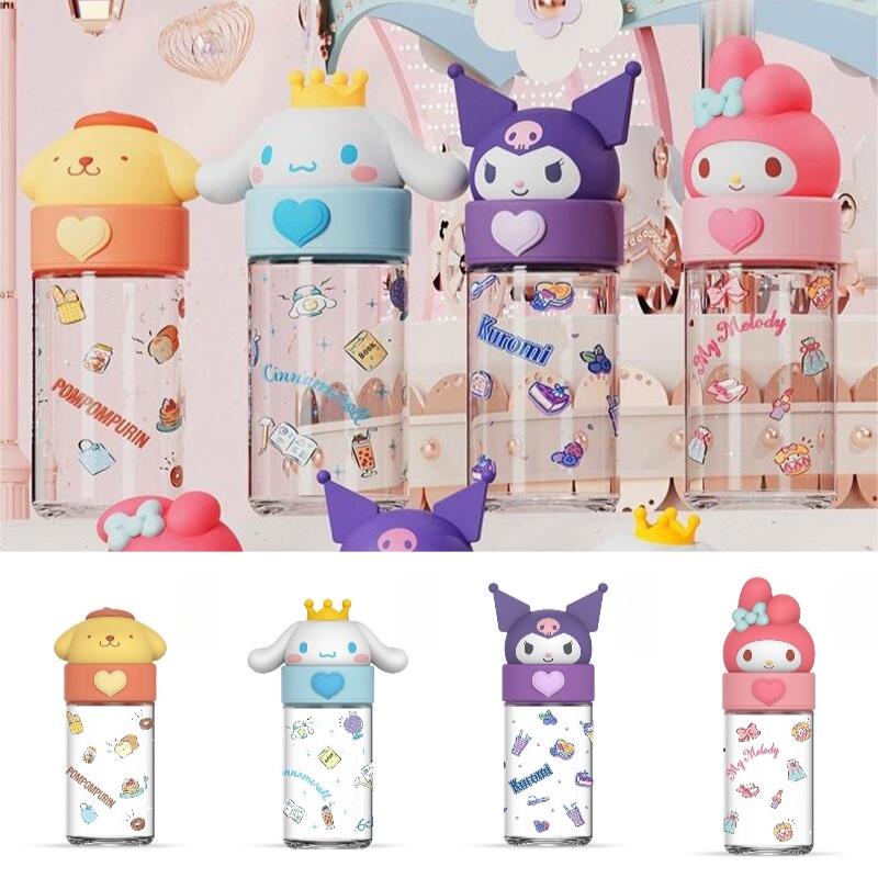 Милая стеклянная бутылка для воды Sanrio Kuromi Cinnamoroll, высококачественная кружка с мультяшной тематикой