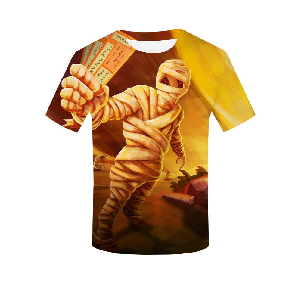 Персонализированная 3D-печатная футболка на Хэллоуин для взрослых мужчин, летние футболки с коротким рукавом