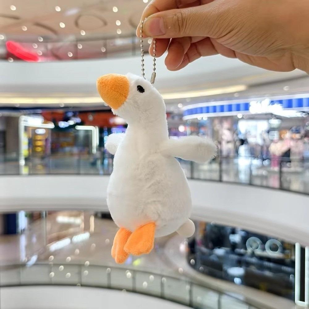Plush Bag Plush Goose Keychain Pendant Yellow And White Colored Plush Bag Pendant