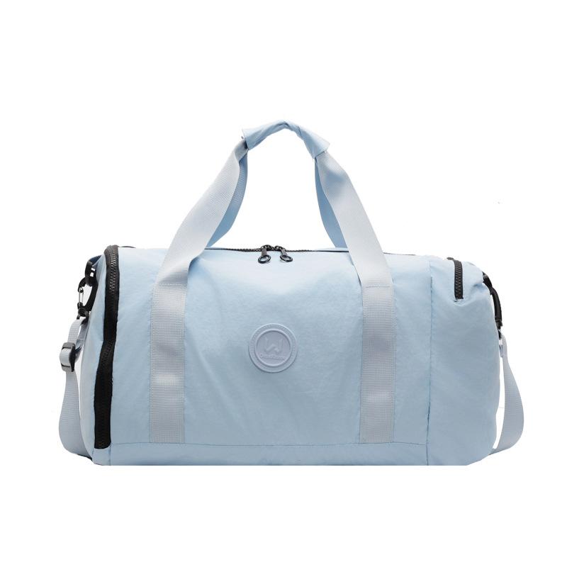Женская сумка для спорта и фитнеса с многокарманным классификационным дизайном, отделением для обуви, ручками, разделением на влажное и сухое, может закрывать телескопическую ручку чемодана