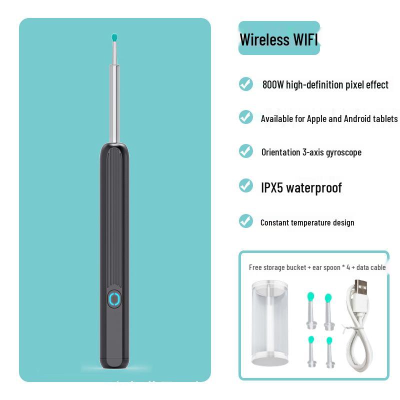 Беспроводной интеллектуальный визуальный эндоскоп для ушного зондирования со светодиодной подсветкой