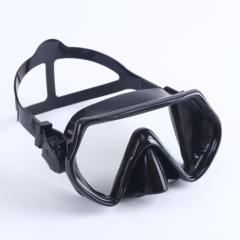 Snorkel Mask Set Anti-Fog Scuba Diving Goggles With Dry Top Breathing Tube Tempered Glass Lens Adult Size Swimming