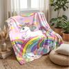 Unicorn Rainbow Theme blanket Lightweight Warm Flannel Blanket Decorative Throw Blanket for Home Decoration