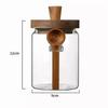 Kitchen Glass Jar Grains Coffee Beans Tealeaf Storage Containers with Wood Spoon Lid Clear Spice Jar Moisture-proof Storage Tank