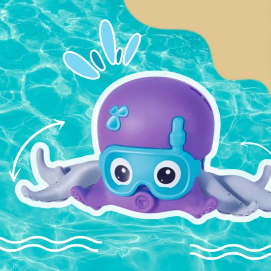 Wonally Swimming Octopus Infant Bath Play KC Certified Water Play Toy, Korean Bath Toys