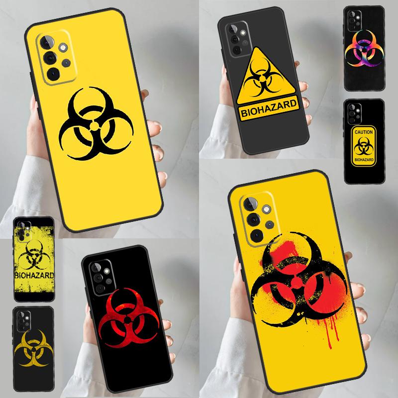 Чехол-логотип со знаком биоопасности для Samsung Galaxy A53 A33 A13 A12 A32 A52 A14 A34 A54 A15 A25 A35 A55 A71 A51