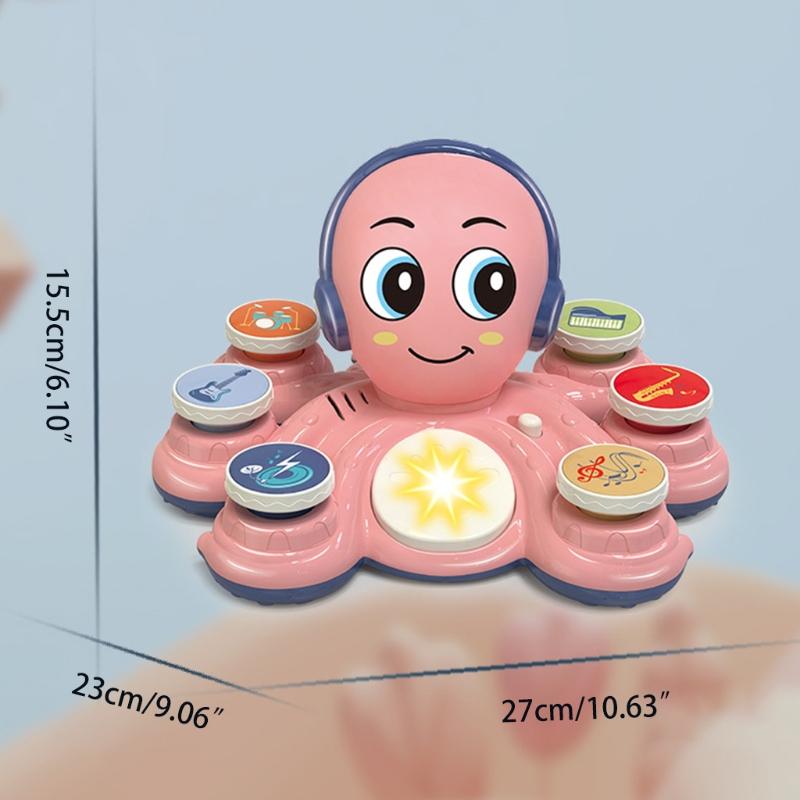 Детская звуковая игрушка Электрический многофункциональный барабан 3-в-1 для малышей с 28 мелодиями и светом Детская развивающая игрушка