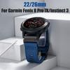 Нейлоновый ремешок QuickFit 22/26 мм для Garmin Fenix 8 Pro 8 7X 7 Pro/Tactix 8/Instinct 3 2X/Forerunner 970 965 955/Descent G2/Enduro 3