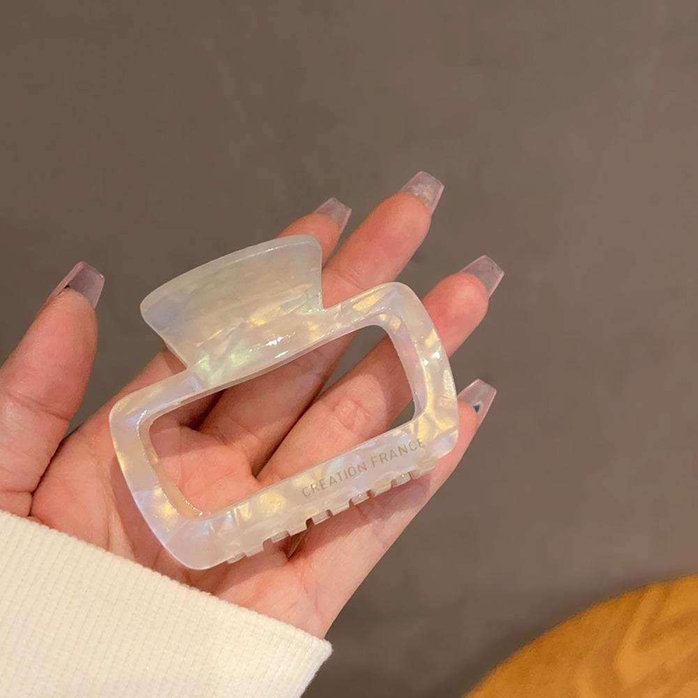 Acetate Square Hair Claw Elegant Hair Clip Retro Horsetail Clip  Girls