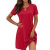 Women's Dresses Short Sleeve Casual Homecoming Vacation Beach T-Shirt Dresses