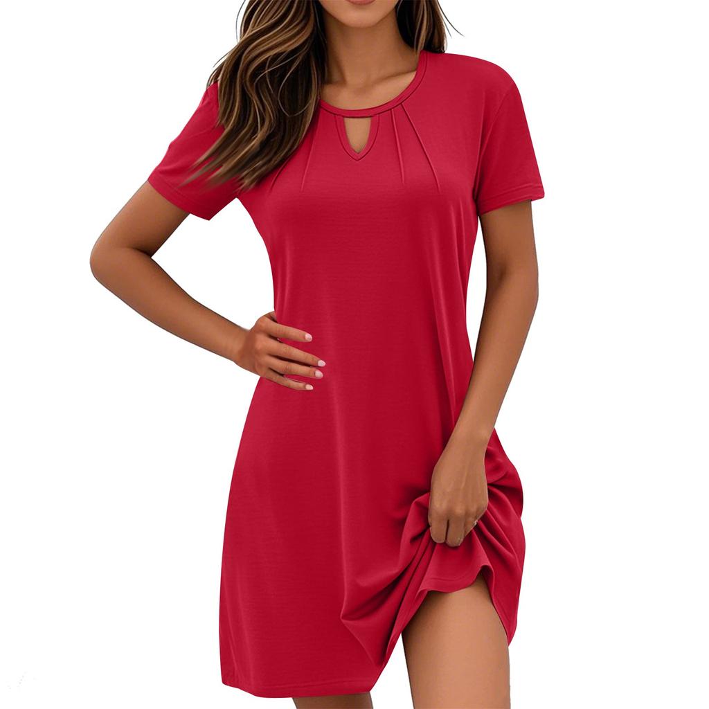 Women's Dresses Short Sleeve Casual Homecoming Vacation Beach T-Shirt Dresses
