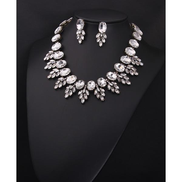 Короткое ожерелье на ключицу с супер-вспышкой из кристаллов и драгоценных камней, модный комплект, женские преувеличенные ретро-аксессуары