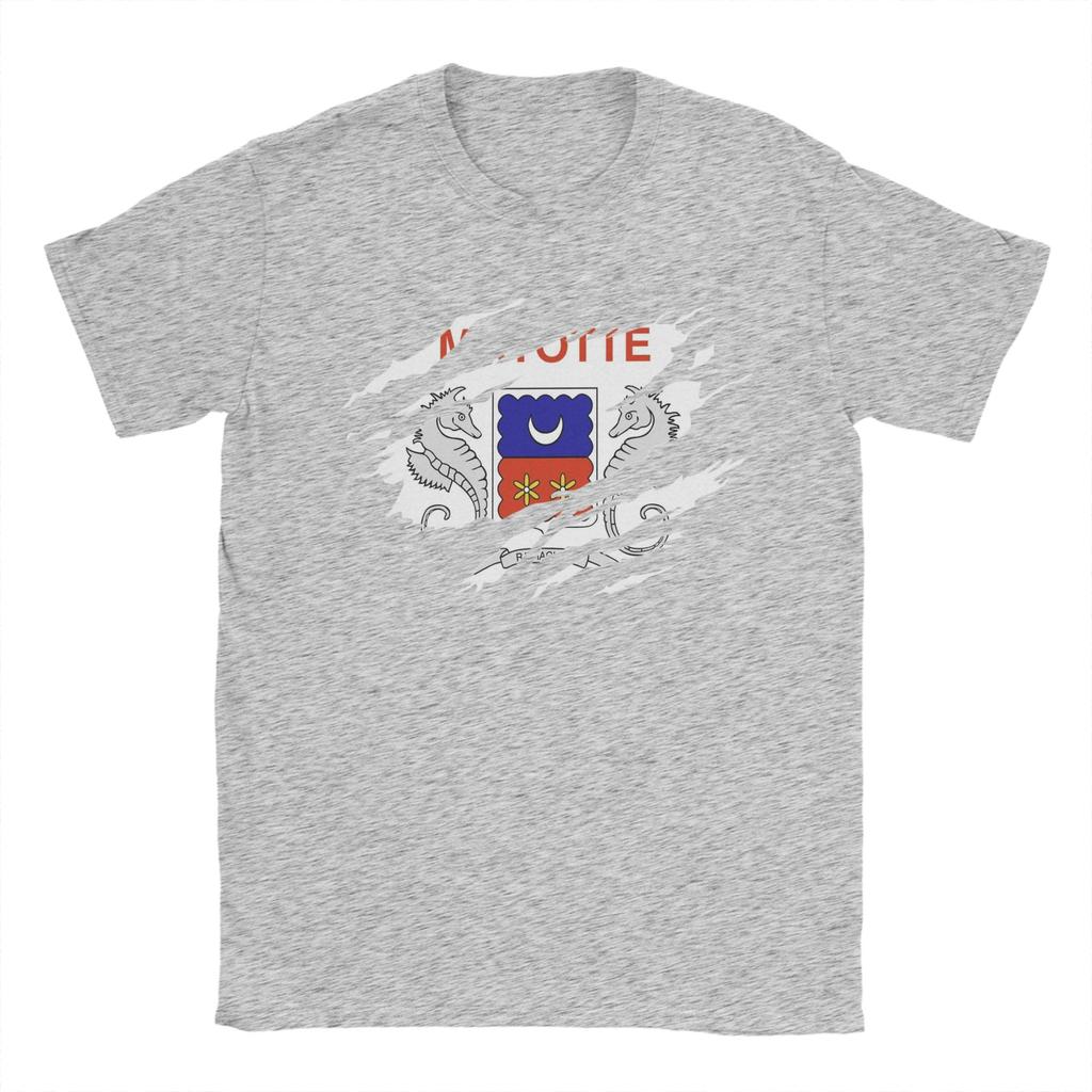 Mayotte flag T Shirts Unisexs 100 Cotton Novelty TShirt Crewneck Tees Short Sleeve Clothes Printed