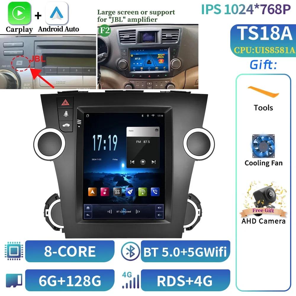 9.7inch Android Car Radio Multimedia For Toyota Highlander 2009-2014 Navigation Bluetooth Carplay Head Unit Touch Screen Stereo