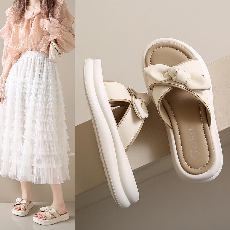 Толстые тапочки женские летние верхние наряды One Word Drag Cross Fairy с юбкой пляжные сандалии модные женские летние дышащие туфли