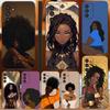 Чехол для телефона с рисунком афро-девочек для Samsung Galaxy A13, A21s, A22, A31, A32, A52, A53, A71, A80, A91, мягкий черный чехол