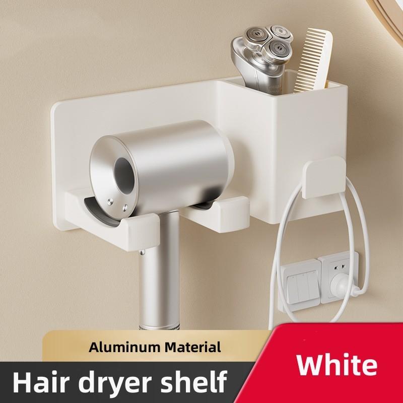 Настенный держатель для фена Полки для ванной Подставка для бритвы и фена с ящиком для хранения Органайзеры для туалета