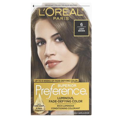 L'Oréal, очень желанный и невыцветающий цвет, светло-коричневый Нет. 6, одно приложение