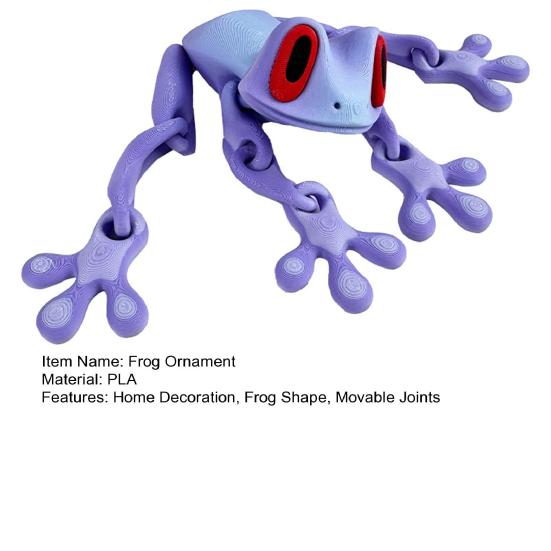 Магнит на холодильник с лягушкой, напечатанный на 3D-принтере, подвижные суставы, игрушка-непоседа в виде лягушки, артикулированное животное