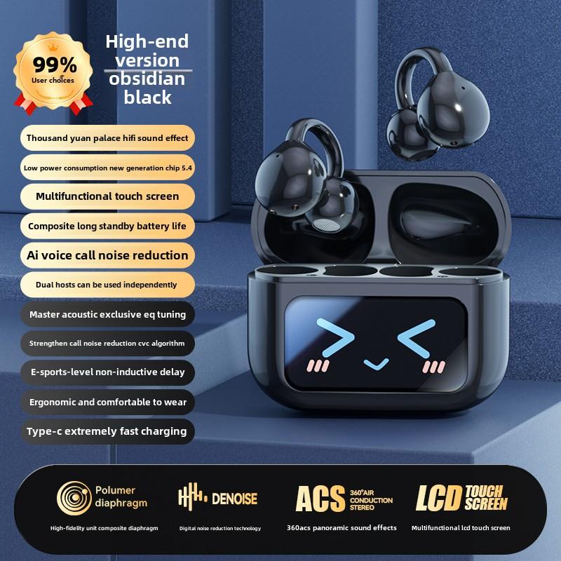 Wireless Bluetooth Headphones High-end Sound Quality with Screen Sports Clip Ear Long Wear Painless